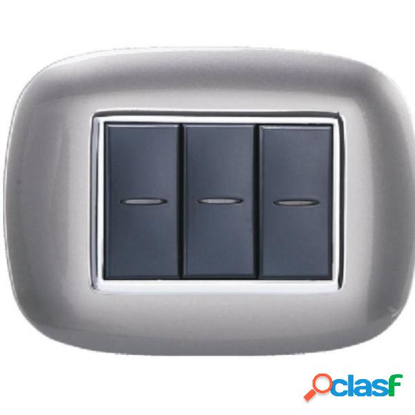 Trade Shop - Placca Oval 3 4 6 Moduli Colore Titanio