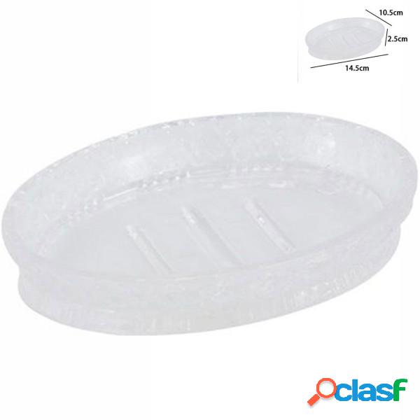 Trade Shop - Porta Sapone In Vetro Ovale Da Appoggio Lavabo