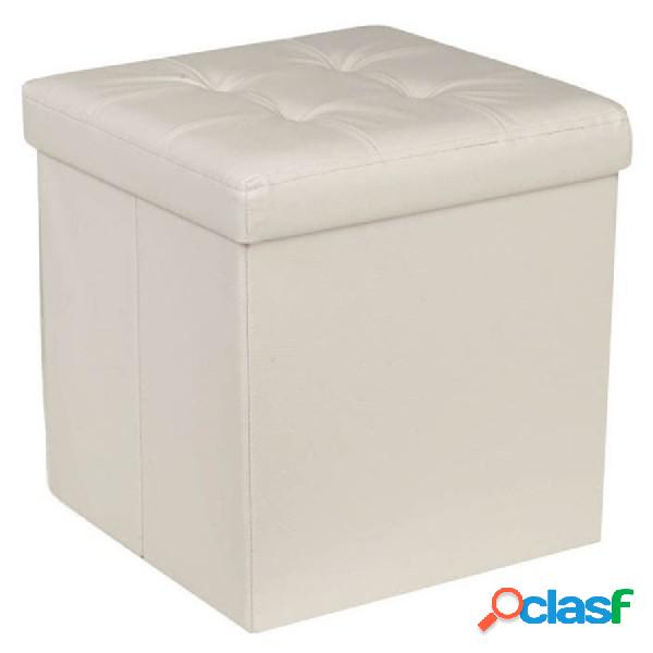Trade Shop - Pouf Contenitore Ecopelle Cubo Pieghevole