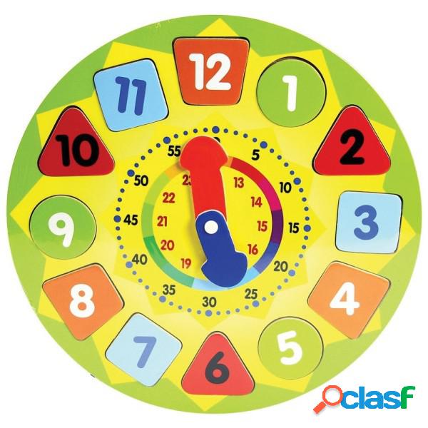 Trade Shop - Puzzle Orologio Giocattolo Per Bambini In Legno