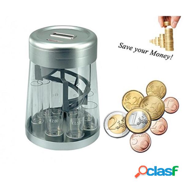 Trade Shop - Salvadanaio Separatore Monete Conta Euro