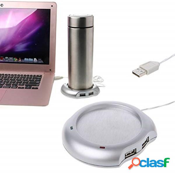 Trade Shop - Scaldatazza Bicchiere Elettrico 4 Porte Usb Pc