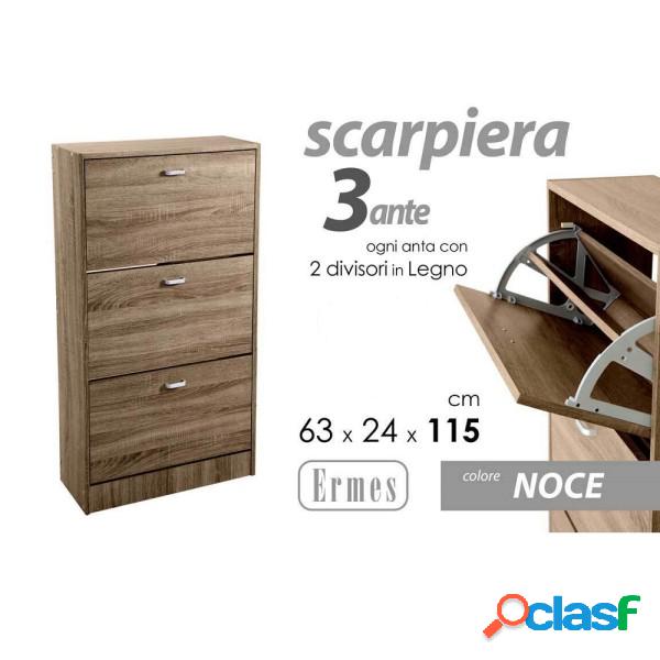 Trade Shop - Scarpiera 3 Ante Salvaspazio Slim Porta Scarpe