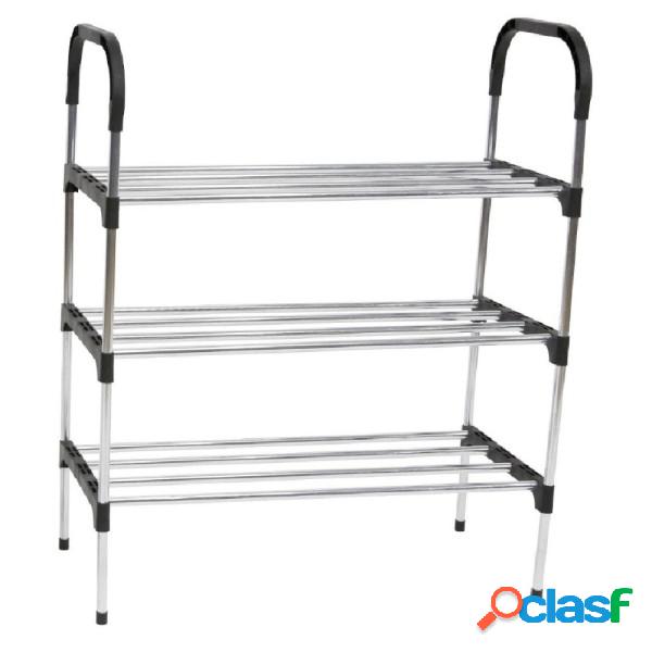 Trade Shop - Scarpiera In Metallo Plastica 3 Livelli