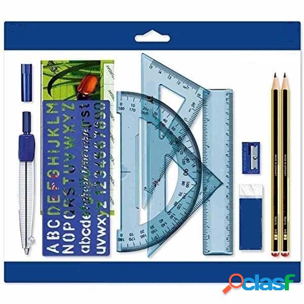 Trade Shop - Set 10 Pezzi Matite Compasso Goniometro Kit