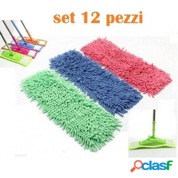 Trade Shop - Set 12 Pezzi Panno In Microfibra Lavabile