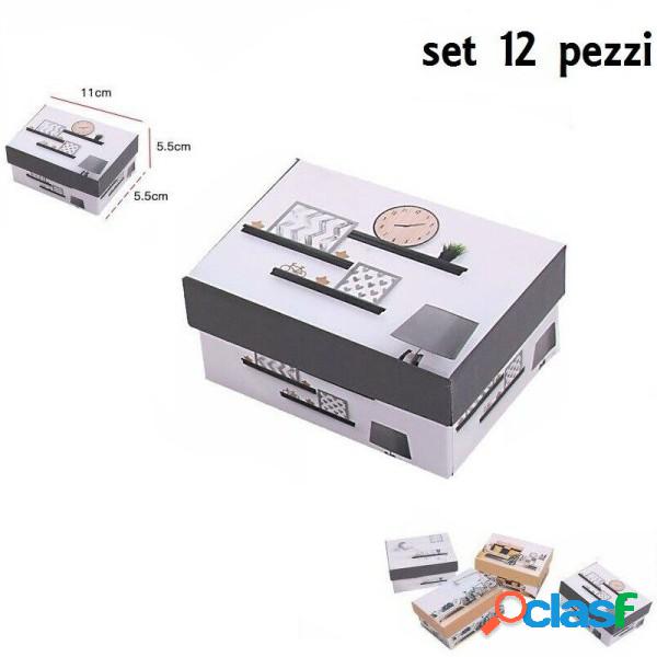 Trade Shop - Set 12 Pezzi Scatola Box Confezione Regalo