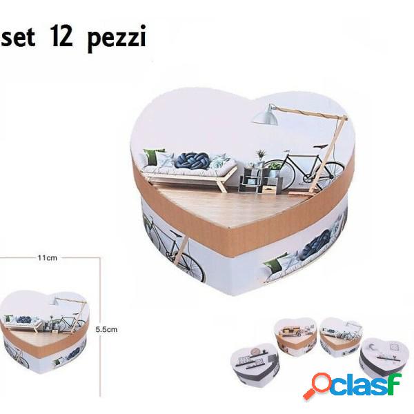 Trade Shop - Set 12 Pezzi Scatola Box Confezione Regalo