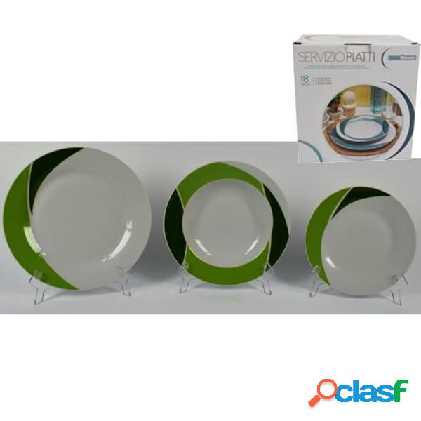 Trade Shop - Set 18 Piatti Di Ceramica Piani Fondi Frutta