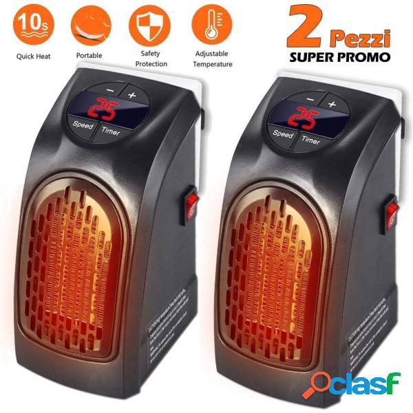 Trade Shop - Set 2 Pezzi Stufa Elettrica 400w Riscaldamento