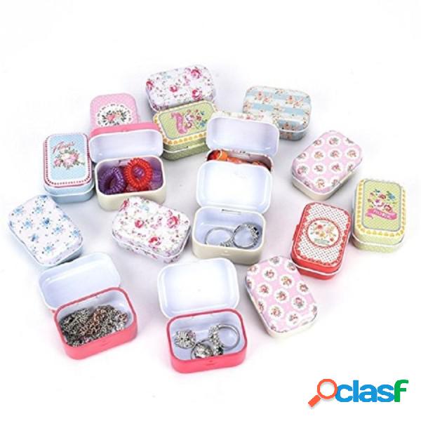 Trade Shop - Set 2 Scatole In Latta 8x5x2cm Mini Barattolo