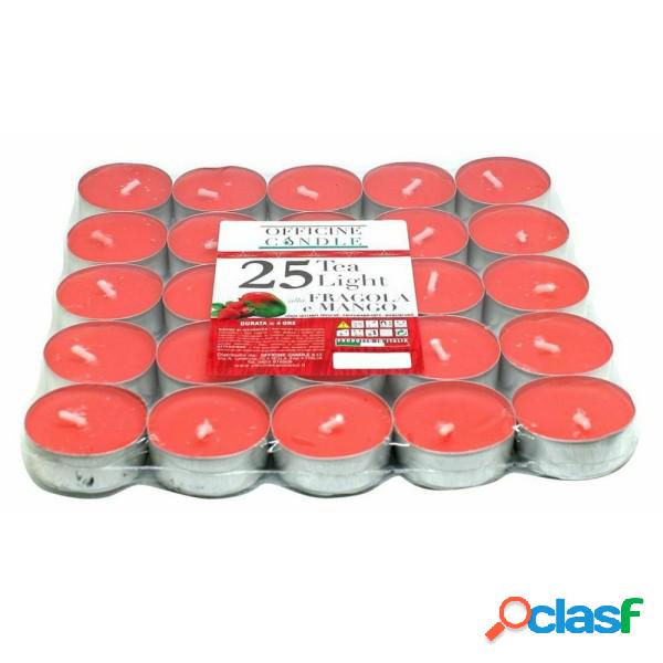 Trade Shop - Set 25 Pezzi Candele Rosse Profumate Fragranza