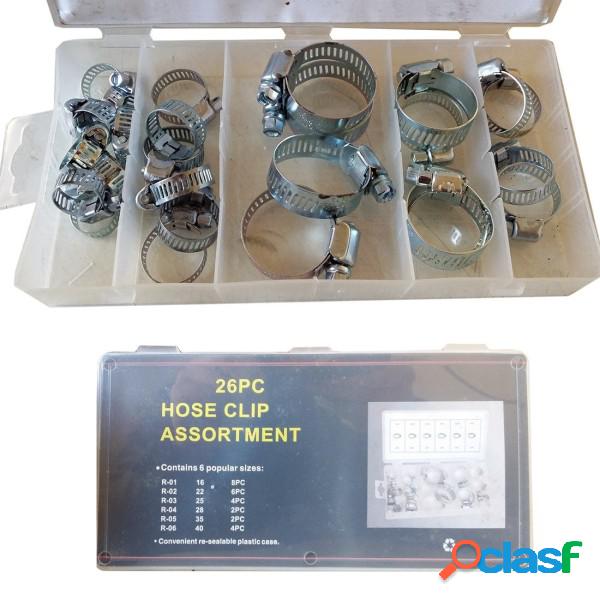 Trade Shop - Set 26 Pezzi Fascette Stringitubo In Acciaio