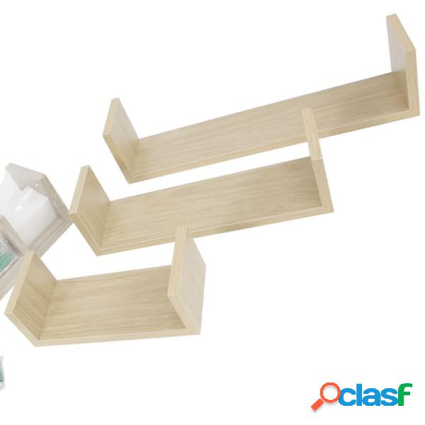 Trade Shop - Set 3 Mensole Da Parete Moderne Design Con