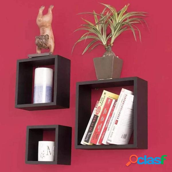 Trade Shop - Set 3 Mensole Da Parete Moderne Design Cubo