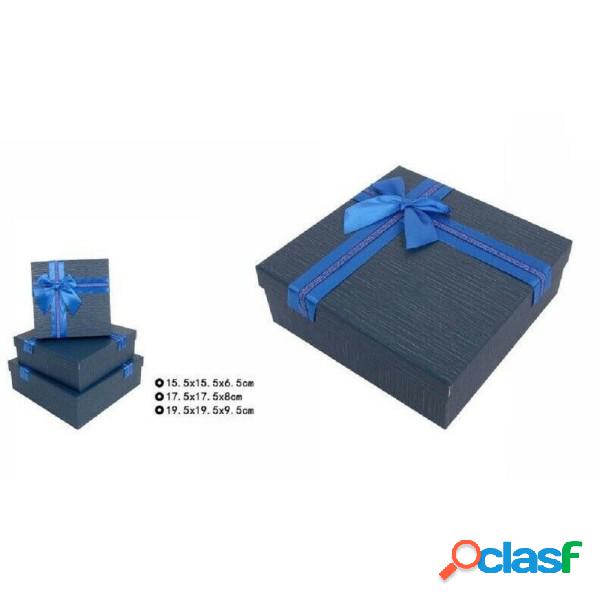 Trade Shop - Set 3 Pezzi Scatole Box Per Regali Varie Misure