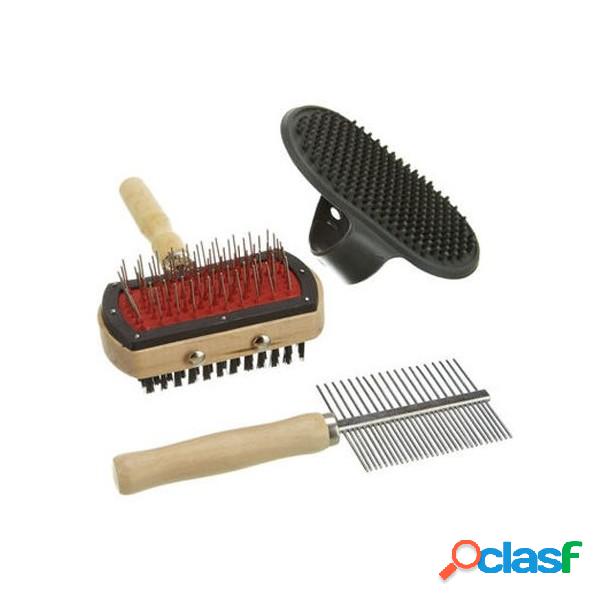 Trade Shop - Set 3 Pezzi Spazzole Per Cani In 3 Modelli