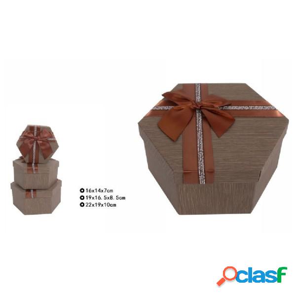Trade Shop - Set 3 Pz. Scatole Box Per Regali Varie Misure