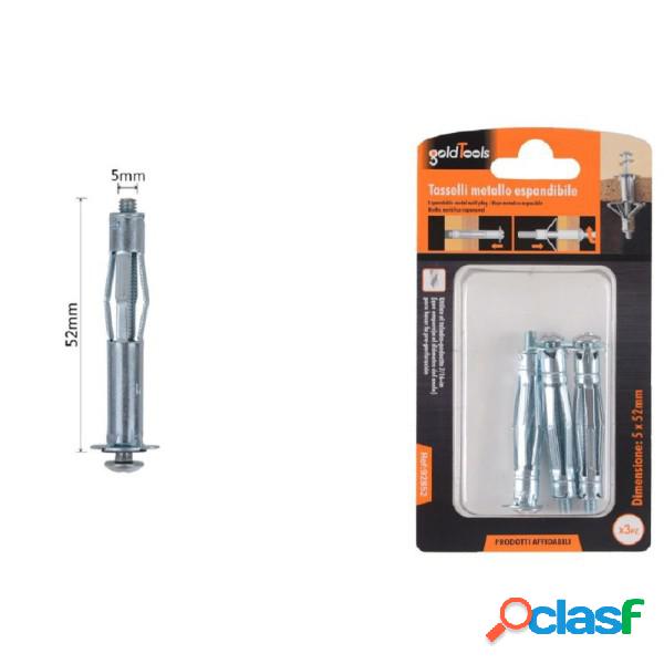 Trade Shop - Set 3 Pz Tasselli Metallici Espandibili Viti A
