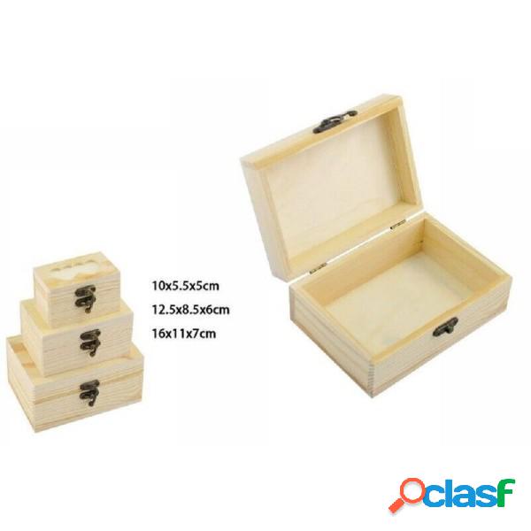 Trade Shop - Set 3 Scatole In Legno Decoupage Portagioie