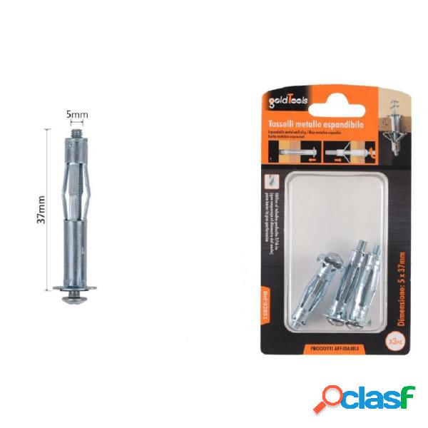 Trade Shop - Set 3pz Tasselli Metallici Espandibili Viti A