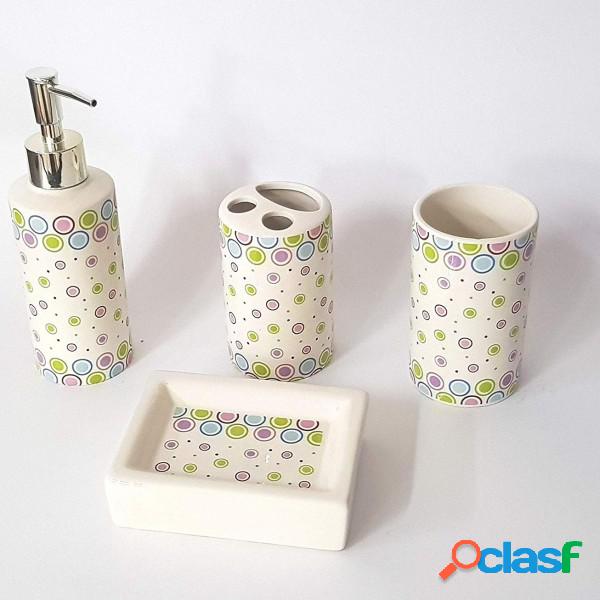 Trade Shop - Set 4 Pezzi Bagno Cerchi Colorati 52100