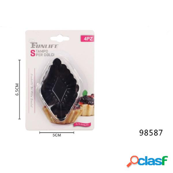 Trade Shop - Set 4 Pz Formine Stampo Per Crostatine Dolci