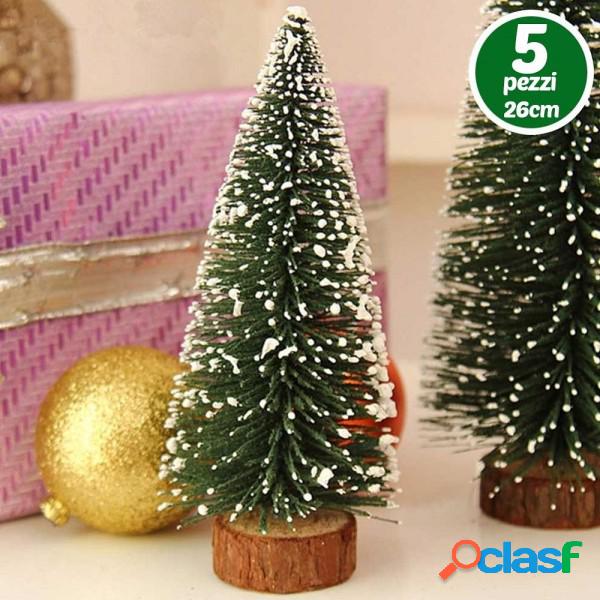 Trade Shop - Set 5 Alberelli Innevati Mini Albero Natale