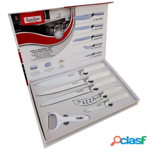 Trade Shop - Set 5 Coltelli Da Cucina In Acciaio Manico