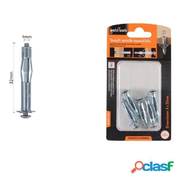 Trade Shop - Set 5 Pz Tasselli Metallici Espandibili Viti A