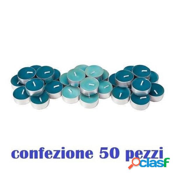 Trade Shop - Set 50 Pezzi Candele Blu Profumate Fragranza