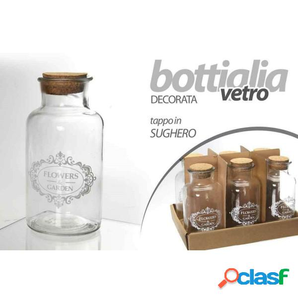 Trade Shop - Set 6 Bottiglie Bottiglietta Vetro Tappo