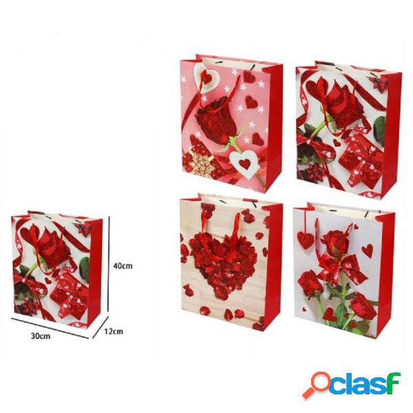 Trade Shop - Set 6 Pz. Buste Da Regalo 30x40x12cm Borsa San
