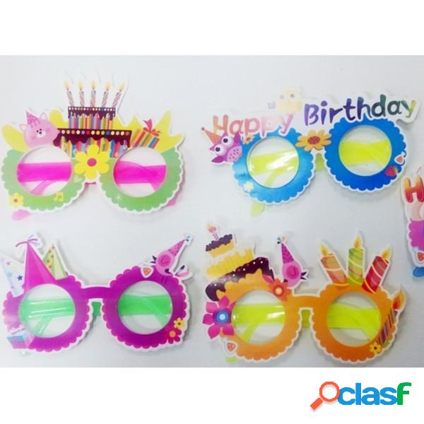 Trade Shop - Set 8 Occhiali Di Carta Plastica Puntelli Crazy