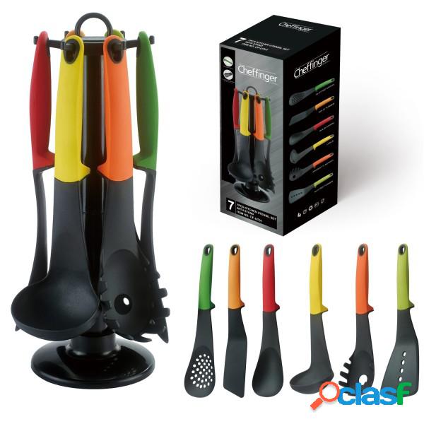 Trade Shop - Set Da Cucina 7 Pezzi Mestolo Spatola Cucchiaio
