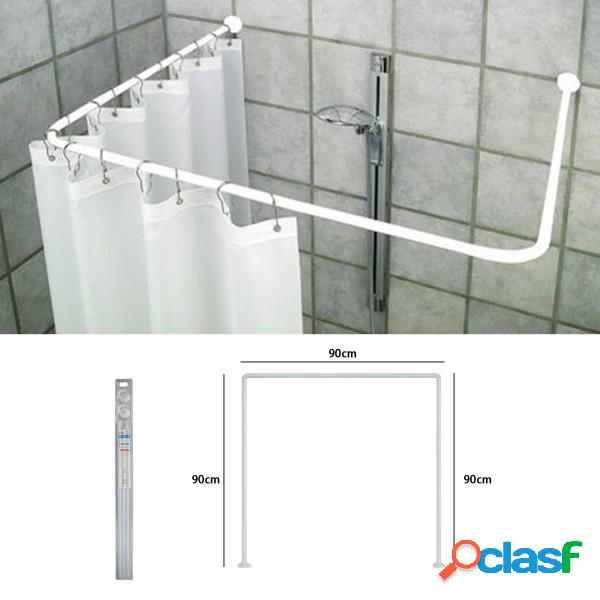Trade Shop - Supporto Tenda Doccia In Acciaio Bianco Bagno