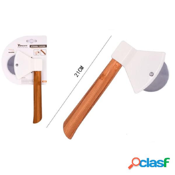 Trade Shop - Tagliapizza Rotella Taglierina Acciaio Legno