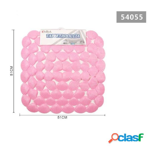 Trade Shop - Tappeto Antiscivolo Quadrato Conchiglie Rosa