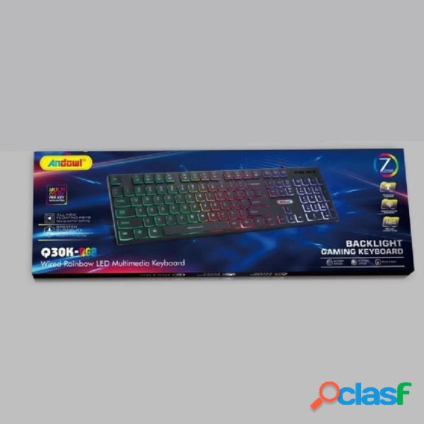 Trade Shop - Tastiera Da Gioco Multimediale Cablata Q30k-rgb