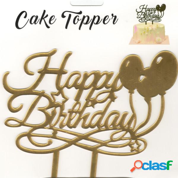 Trade Shop - Topper Decorazione Per Torte Happy Birthday Con