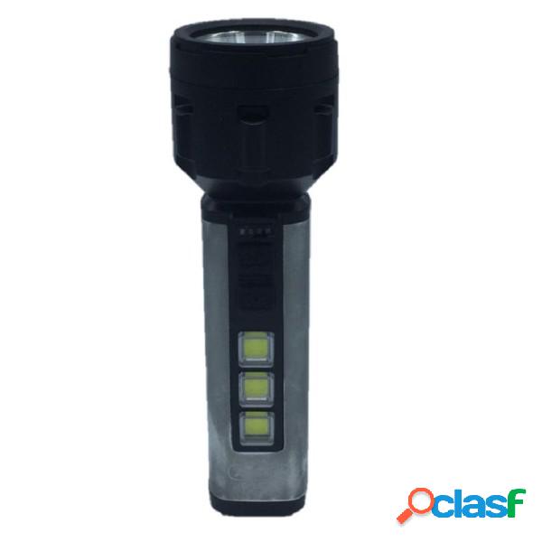 Trade Shop - Torcia Led Usb Ricaricabile 5w+3 Luci Cob