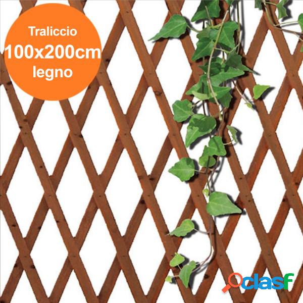 Trade Shop - Traliccio Rete Estensibile In Legno Scuro Per