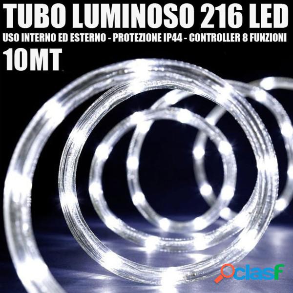 Trade Shop - Tubo Luminoso 216 Led Bianco Freddo 10 Mt 3vie