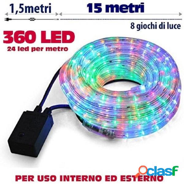 Trade Shop - Tubo Luminoso Natalizio 15mt Led Multicolor