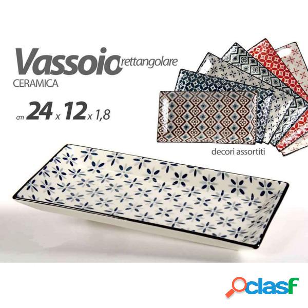 Trade Shop - Vassoio Rettangolare In Ceramica Decori