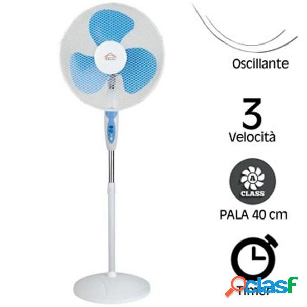 Trade Shop - Ventilatore A Piantana Pala 40cm Base Tonda