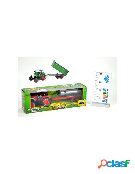 Trattore die cast con rimorchio 1:32