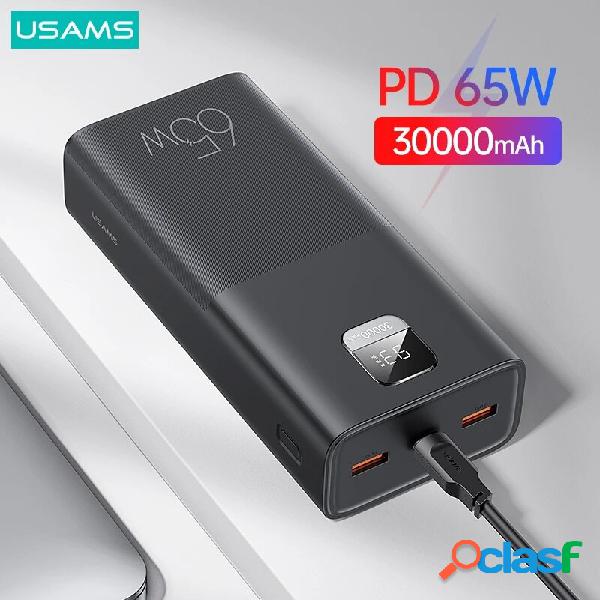 USAMS 30000mAh 65W digitale Display banca di potere di