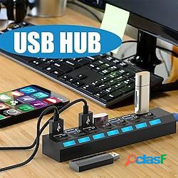 USB 2.0 Hub 7 Porti 7 in 1 4 IN 1 con interruttori