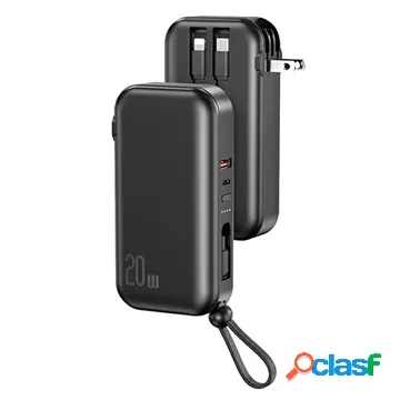 Usams US-CD172 PB63 Power Bank con cavo 3 in 1 - 10000 mAh -